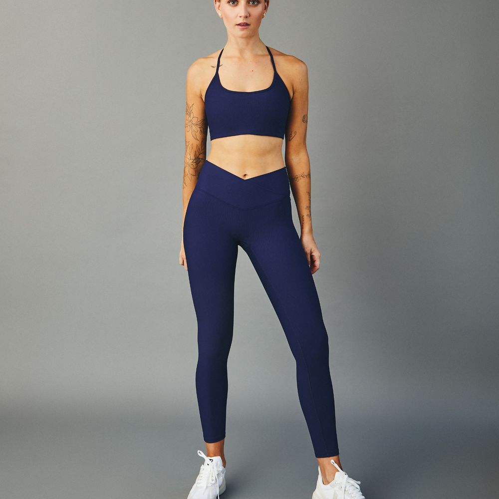 Leggings rib V azul